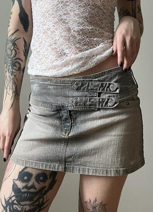 Юбка джинсовая винтаж y2k ретро гранж1 фото
