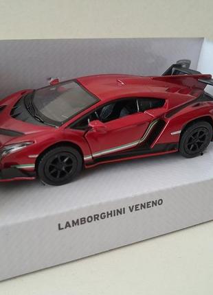 Машинка іграшкова lamborghini veneno kinsmart інерційний 1:32 бордовий