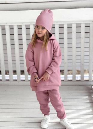 Теплый костюм на флисе для девочки