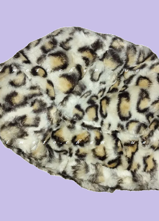 Панамка унисекс плюшевая меховая зимняя теплая леопардовая шапка4 фото