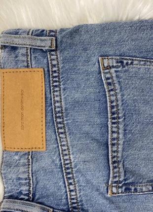Новые мужские джинсы зара с хс zara голубые джинсы синие джинсы скинни на пуговицах4 фото