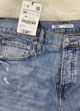 Новые мужские джинсы зара с хс zara голубые джинсы синие джинсы скинни на пуговицах5 фото