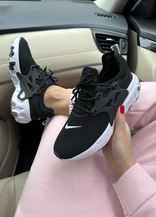 Стильные женские кроссовки nike react presto black чёрные3 фото