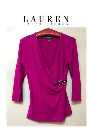 Lauren ralph lauren топ блузка з запахом з відкритим декольте брендовий