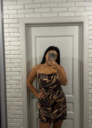 Сукня комбінація тигровий принт3 фото