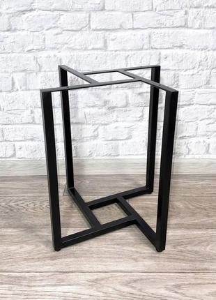 Каркас (підстілля) "сквер" для журнального столика, висота 440 мм, д400 мм, пр 20х20 чорний  лофт