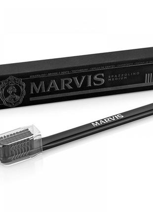 Зубна щітка чорна середня marvis toothbrush black medium
