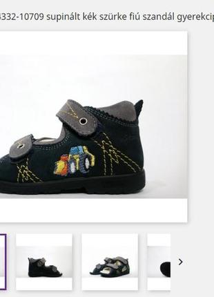 Дитячі сандалі на липучках szamos (сток, м’які, легкі, шкіра, угорщина) #1182