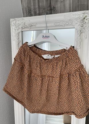 Короткая юбка с сердечками юбка для девчонки h&m короткая юбочка 8-9р летняя юбка коричневое