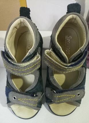 Дитячі сандалі на липучках szamos (сток, м’які, легкі, шкіра, угорщина) #1182