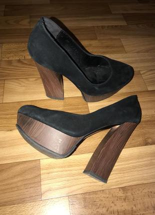 Туфли женские чёрные, erra, натуральный замш, размер 37