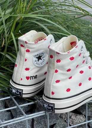 Кроссовки женские converse chuck 70 embroidered lips  white a01601c9 фото