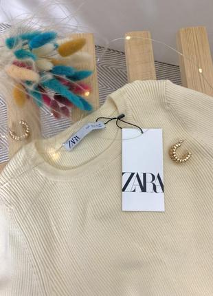 Топ с длинным рукавом на завязках от zara / топ в рубчик / зара3 фото