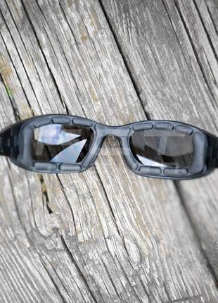 Тактичні балістичні окуляри чорні4 фото