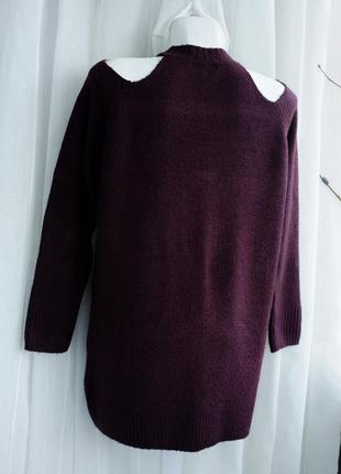Бордовый свитер с открытыми плечами, размер m2 фото