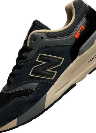 Мужские кроссовки new balance 997h замшевые черные с бежевым нью беланс весенние осенние (b)6 фото