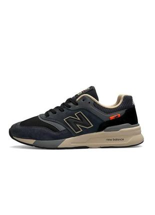 Мужские кроссовки new balance 997h замшевые черные с бежевым нью беланс весенние осенние (b)1 фото