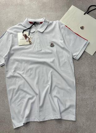 Чоловіче поло moncler біла брендові футболки монклер