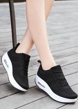 Высокие кроссовки женские черные кроссовки на платформе черные кроссовки женские2 фото