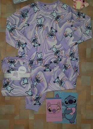 Бомбезный яркий комплект стич, stitch пижамка велюр disney m, l р-р6 фото