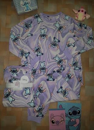 Бомбезный яркий комплект стич, stitch пижамка велюр disney m, l р-р8 фото