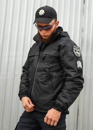 Куртка вітровка патрол водонепроникна для поліції з липучками на сітці6 фото