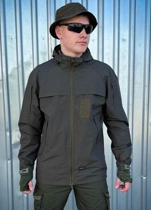 Куртка вітровка патрол демісезонна хакі з флісом