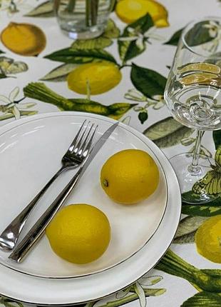 Скатерть с лимонами 110*160 см с водоотталкивающей пропиткой