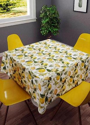 Скатерть с лимонами 110*160 см с водоотталкивающей пропиткой