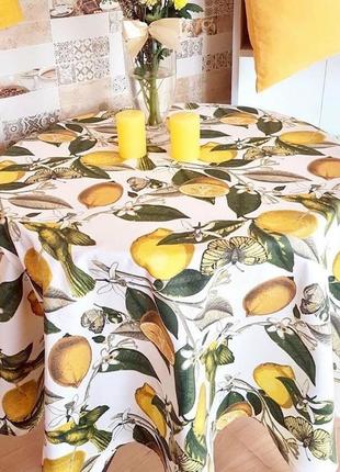 Скатерть с лимонами 110*160 см с водоотталкивающей пропиткой