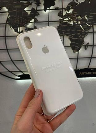 Чехол с микрофиброй silicone case  для iphone xs max, качественный чехол для айфон хс макс