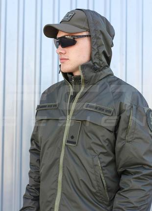 Куртка вітровка патрол водонепроникна хакі на сітці8 фото