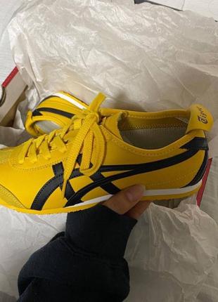 Трендовые лимитированные женские кроссовки asics onitsuka tiger yellow жёлтые6 фото