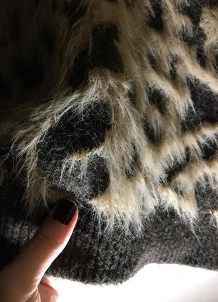 Светр леопардовий джемпер h&m теплий пухнастий6 фото