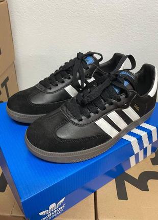 Кросівки adidas samba black white og, кросівки адідас самба чорні, adidas samba classic