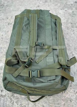Сумка транспортная баул - рюкзак военный непромокаемый 110л хаки3 фото