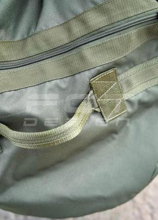 Сумка транспортная баул - рюкзак военный непромокаемый 110л хаки5 фото
