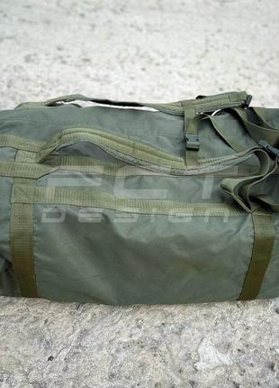 Сумка транспортная баул - рюкзак военный непромокаемый 110л хаки2 фото