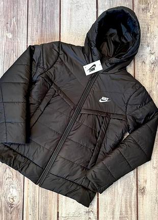 Мужская куртка nike черная с капюшоном до 0*с ветровка найк весенняя осенняя (b)