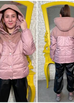 Демисезонная куртка на девочку подростка с мехом teddy весна осень модная курточка для девушек от 11 лет 146