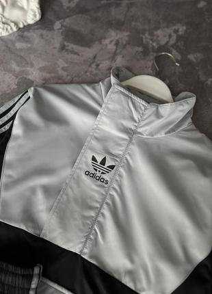 Мужской спортивный костюм adidas черный с серым весенний осенний комплект адидас анорак + штаны демисезонный2 фото
