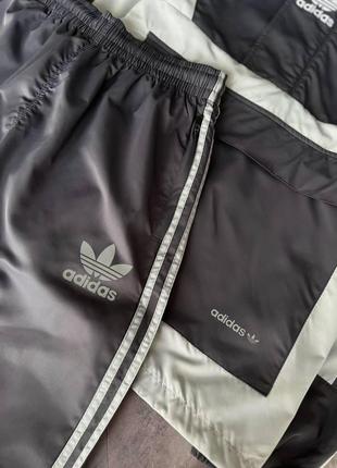 Мужской спортивный костюм adidas серый весенний осенний комплект адидас анорак + штаны демисезонный (b)2 фото