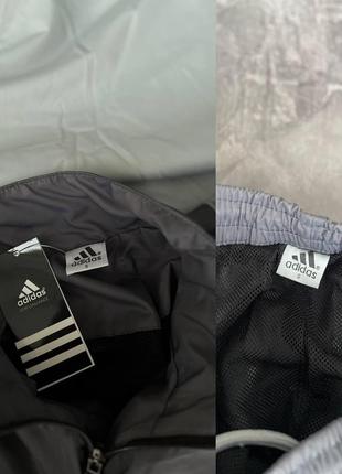 Мужской спортивный костюм adidas серый весенний осенний комплект адидас анорак + штаны демисезонный (b)8 фото