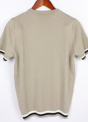 Мужская футболка  boss с резинкой внизу, мягкий тянущийся материал, цвет бежевый2 фото