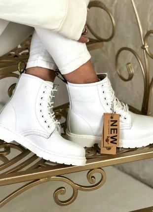 Демисезонные шикарные ботинки dr. martens white черевики2 фото