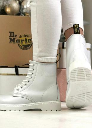 Демисезонные шикарные ботинки dr. martens white черевики7 фото