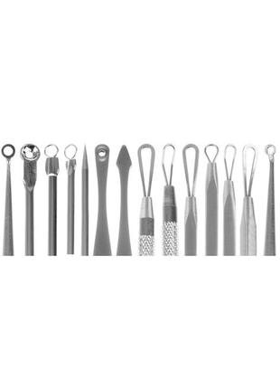 Набір для видалення вугрів (прищів) лопатка, ложка 7 елементів професійне очищення пор...