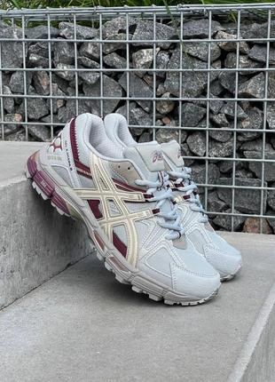 Мужские кроссовки asics gel-kahana 8 серые с бордовым асикс гель кахана 8 в сетку весенние осенние (b)