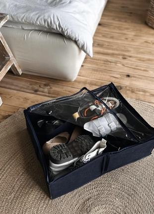 Органайзер-коробка для обуви на 6 пар до 40 размера organize (джинс)2 фото