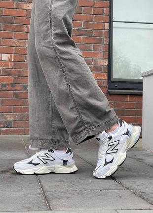 Женские кроссовки new balance 9060 замшевые белые нью беланс 9060 весенние осенние (b)2 фото